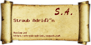 Straub Adrián névjegykártya